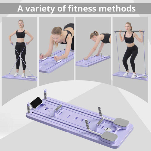 Planche de Pilates portable et pliable multifonctionnelle pour l'entraînement physique en extérieur, à domicile, en voyage