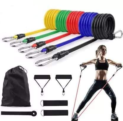Ensemble de bandes de résistance pour entraînement musculaire, 5 niveaux, 11 pièces, avec poignées, corde de traction pour yoga