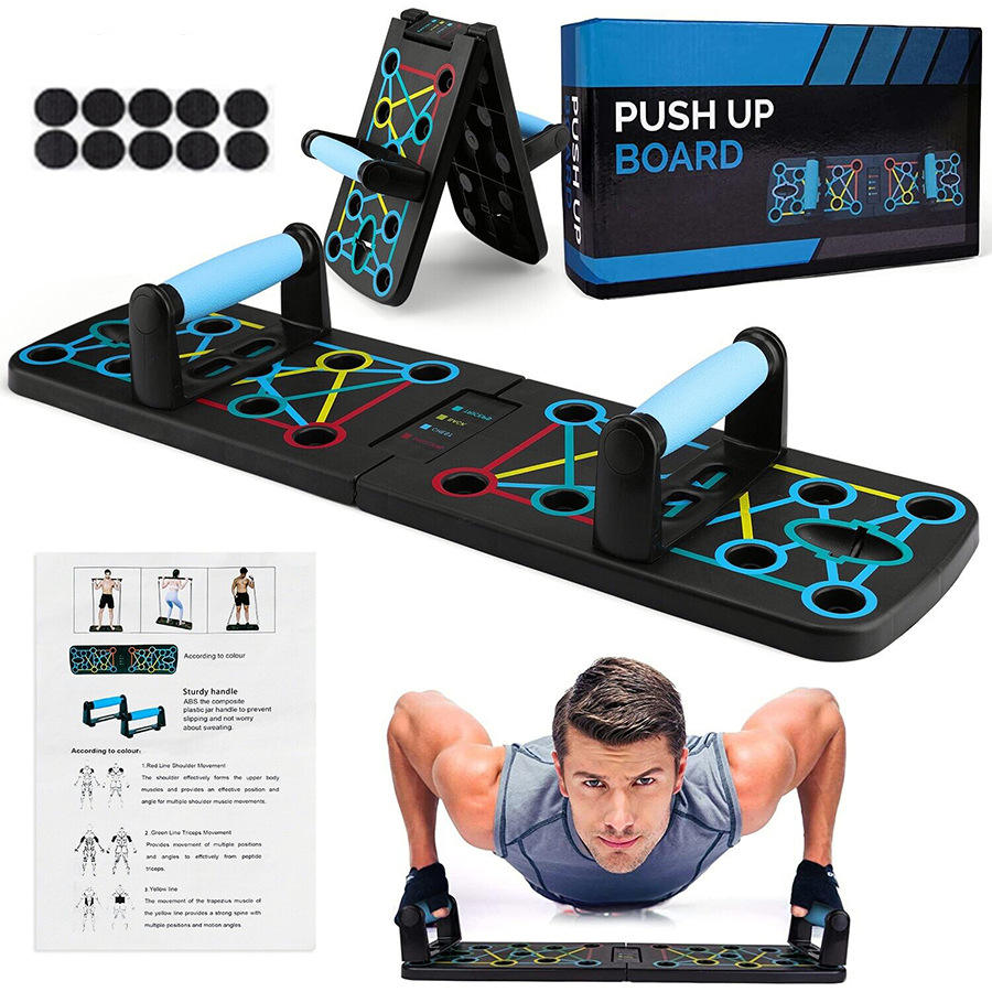 Barre de pompes multifonctionnelle pliable et réglable pour exercices à domicile