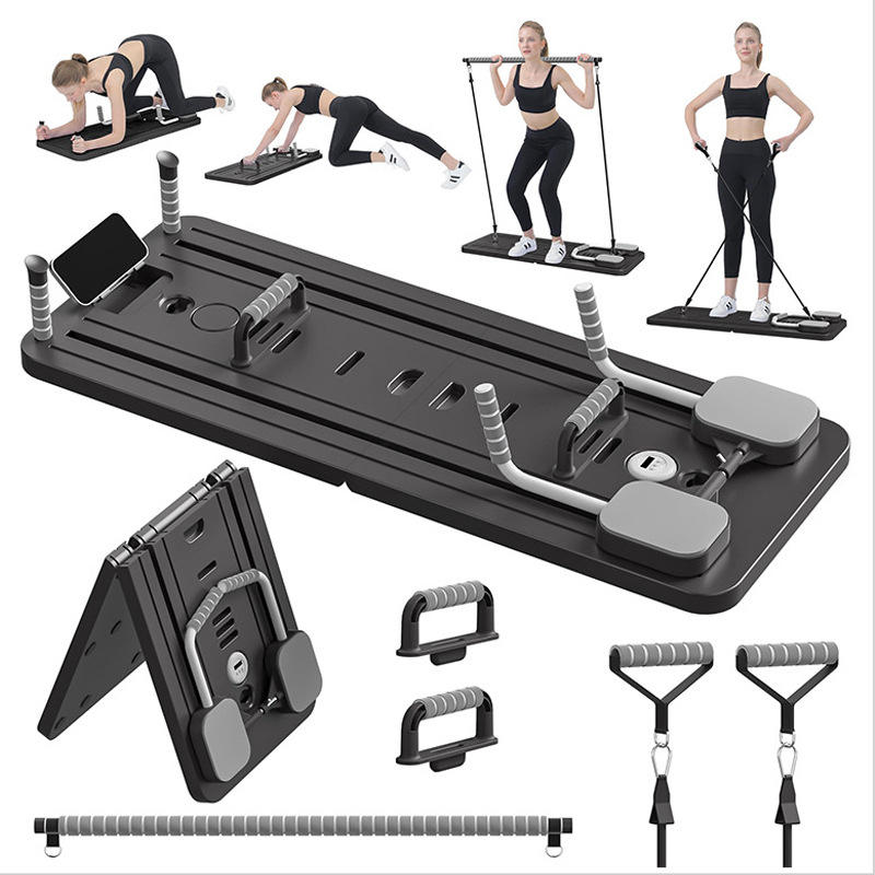 Planche de Pilates portable et pliable multifonctionnelle pour l'entraînement physique en extérieur, à domicile, en voyage